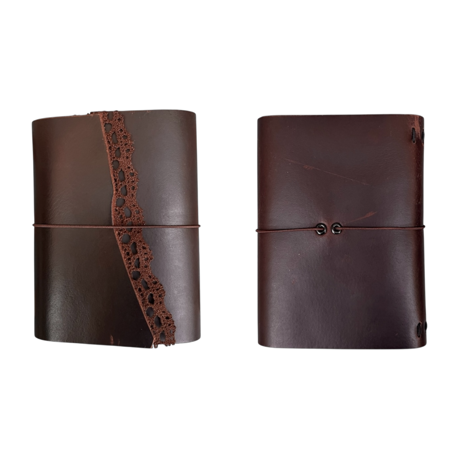 rustic x Poetic trifold leather journal dark brown a6