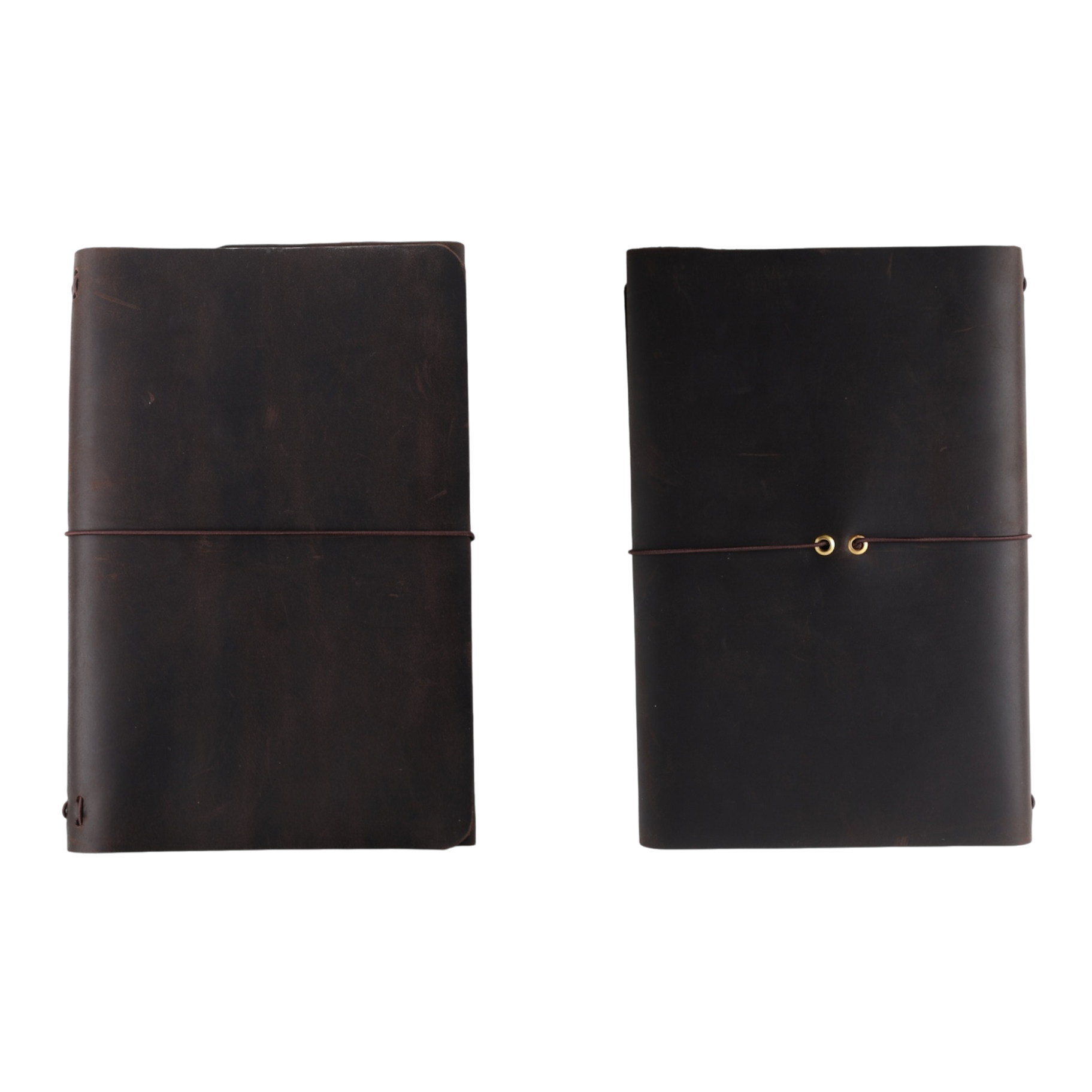 trifold leather journal brown a5