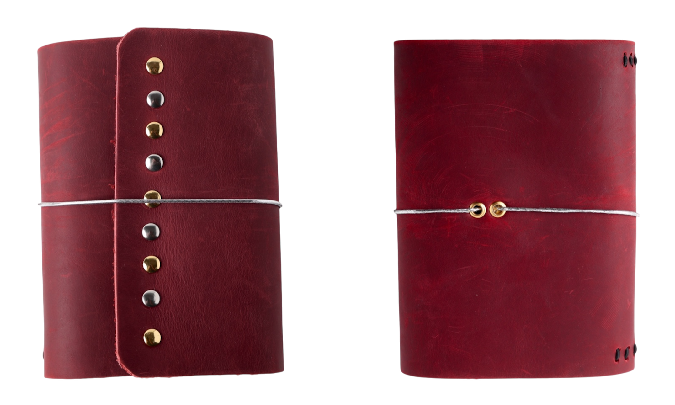 statement trifold leather journal red a6