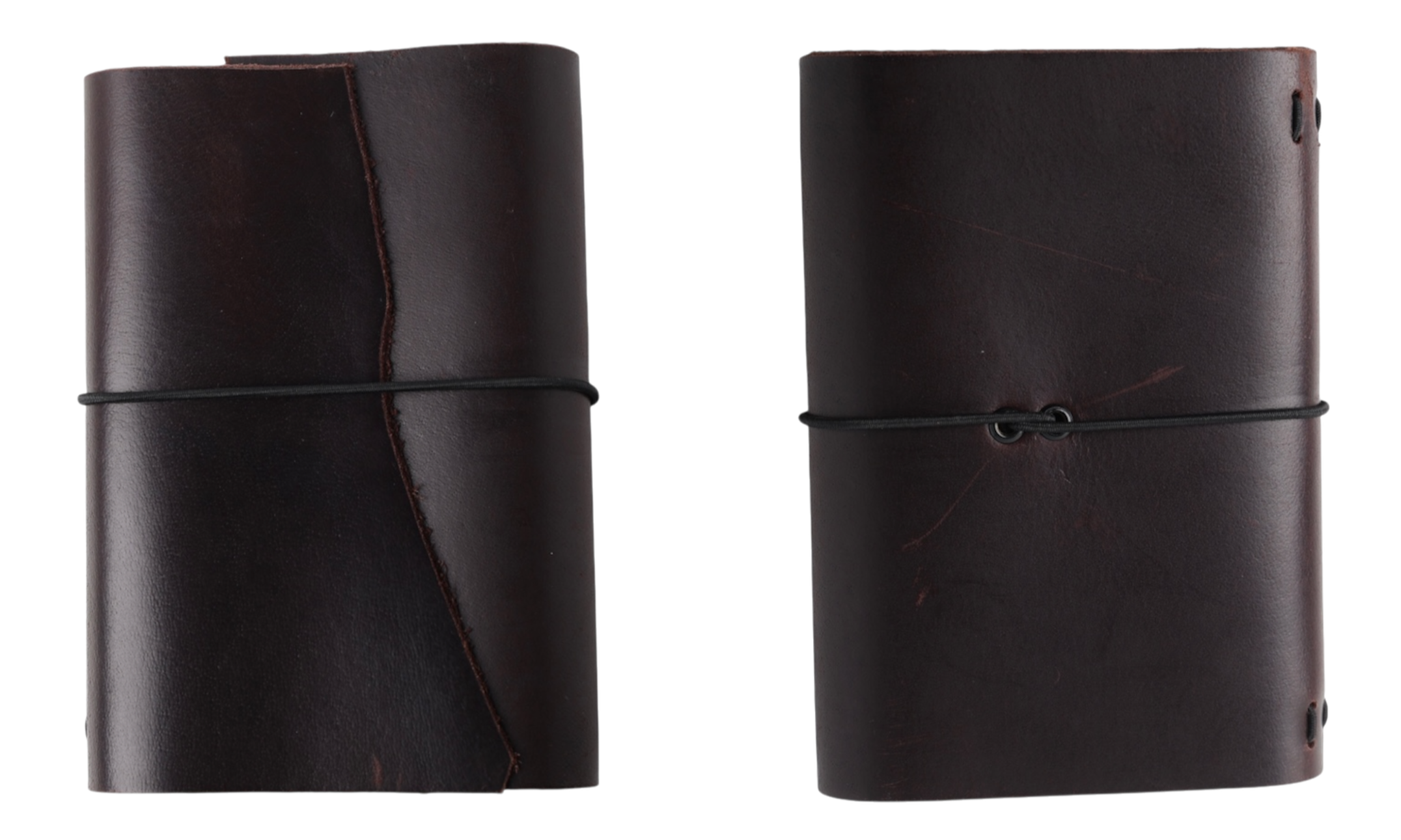 rustic trifold leather journal dark brown a6