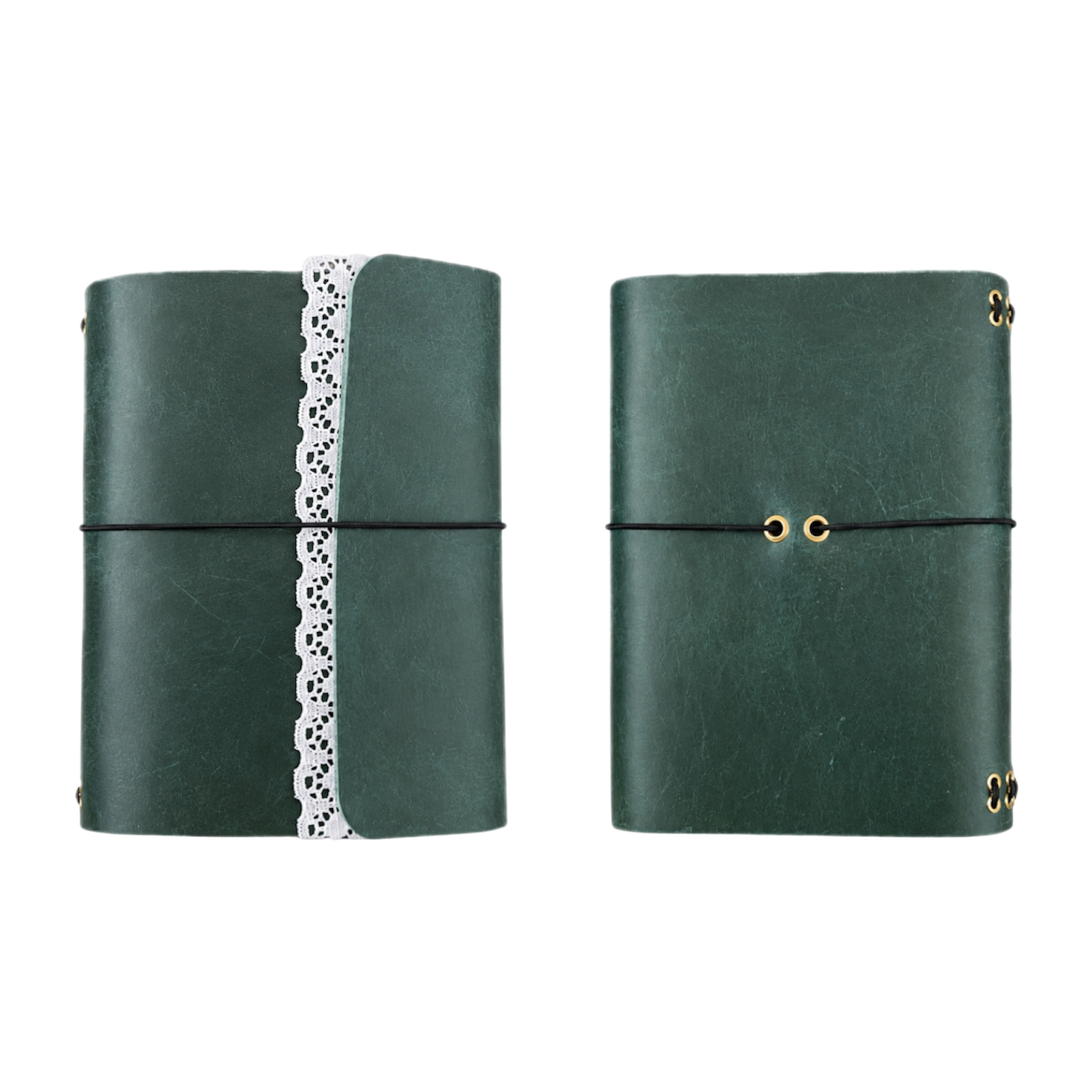 Poetic Trifold Leather Journal Green A6