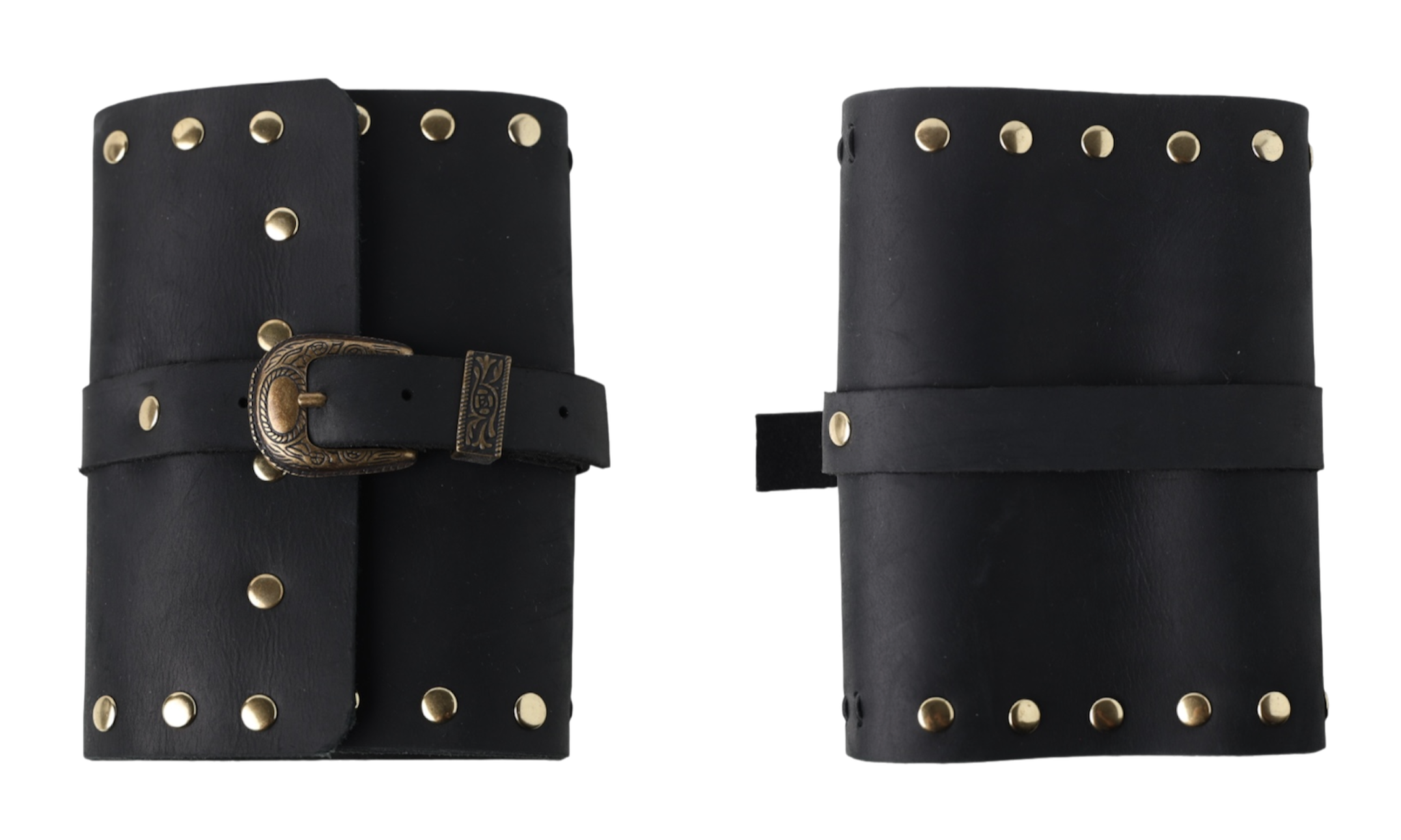 Rebel trifold leather journal black a6