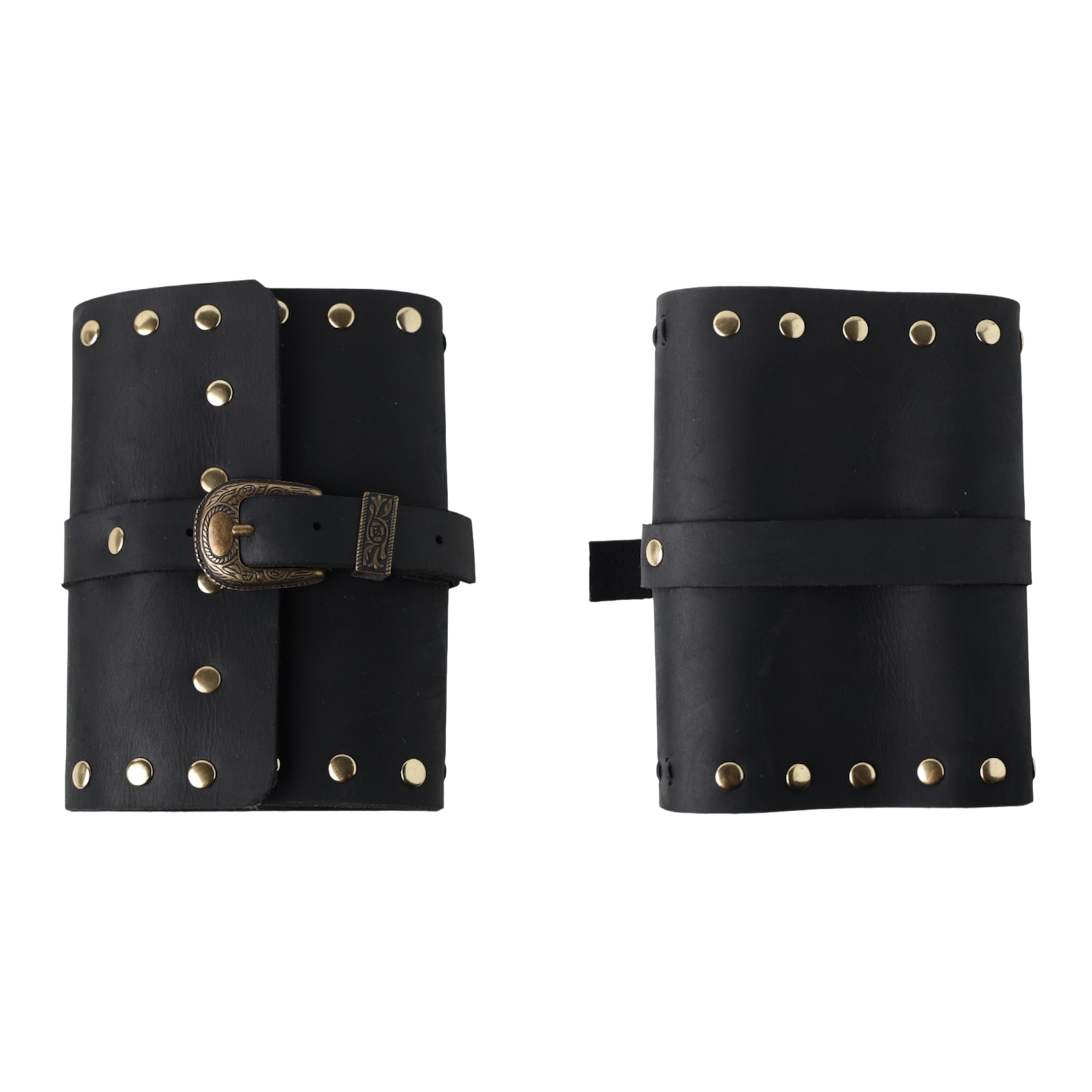 Rebel trifold leather journal black a6