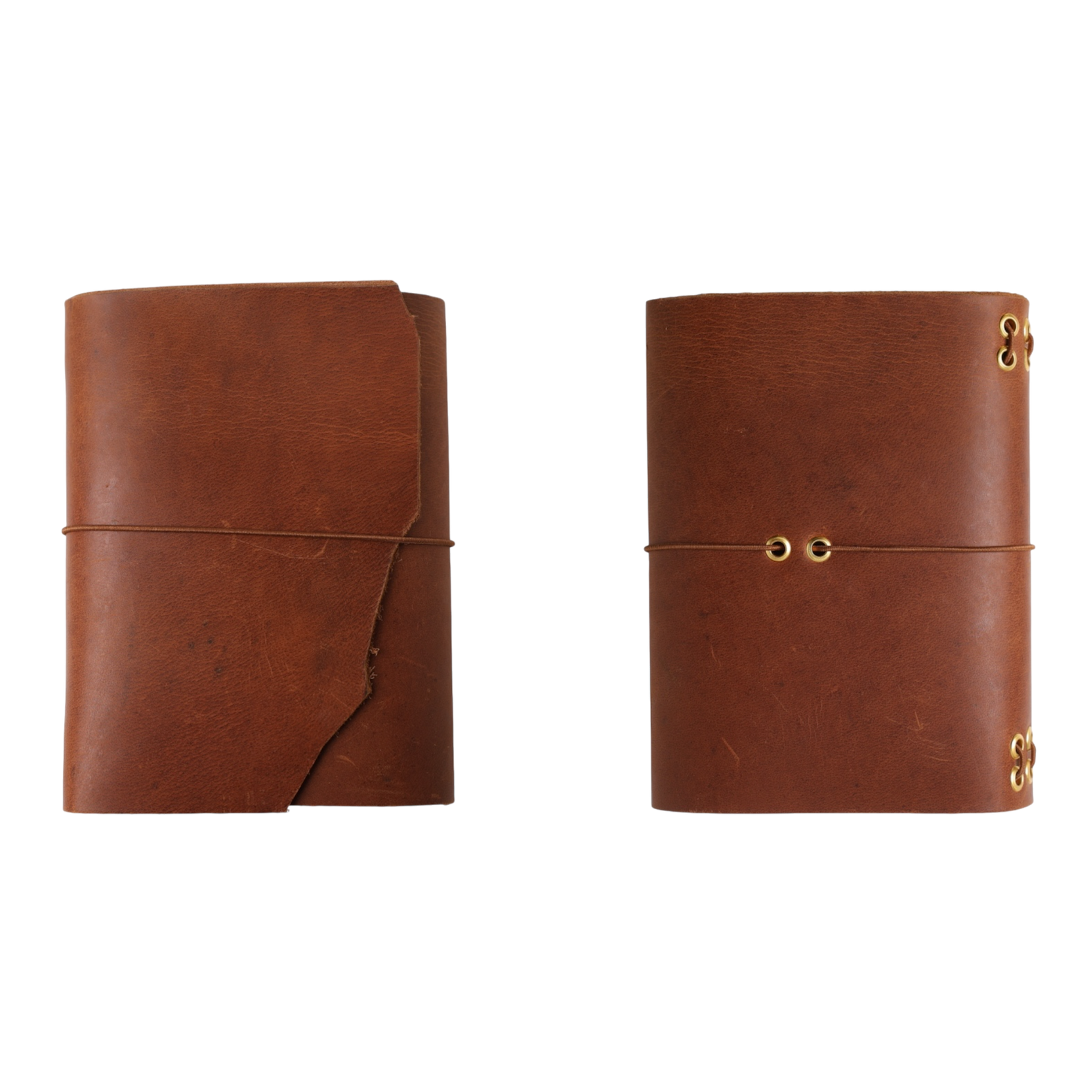 rustic trifold leather journal brown a6