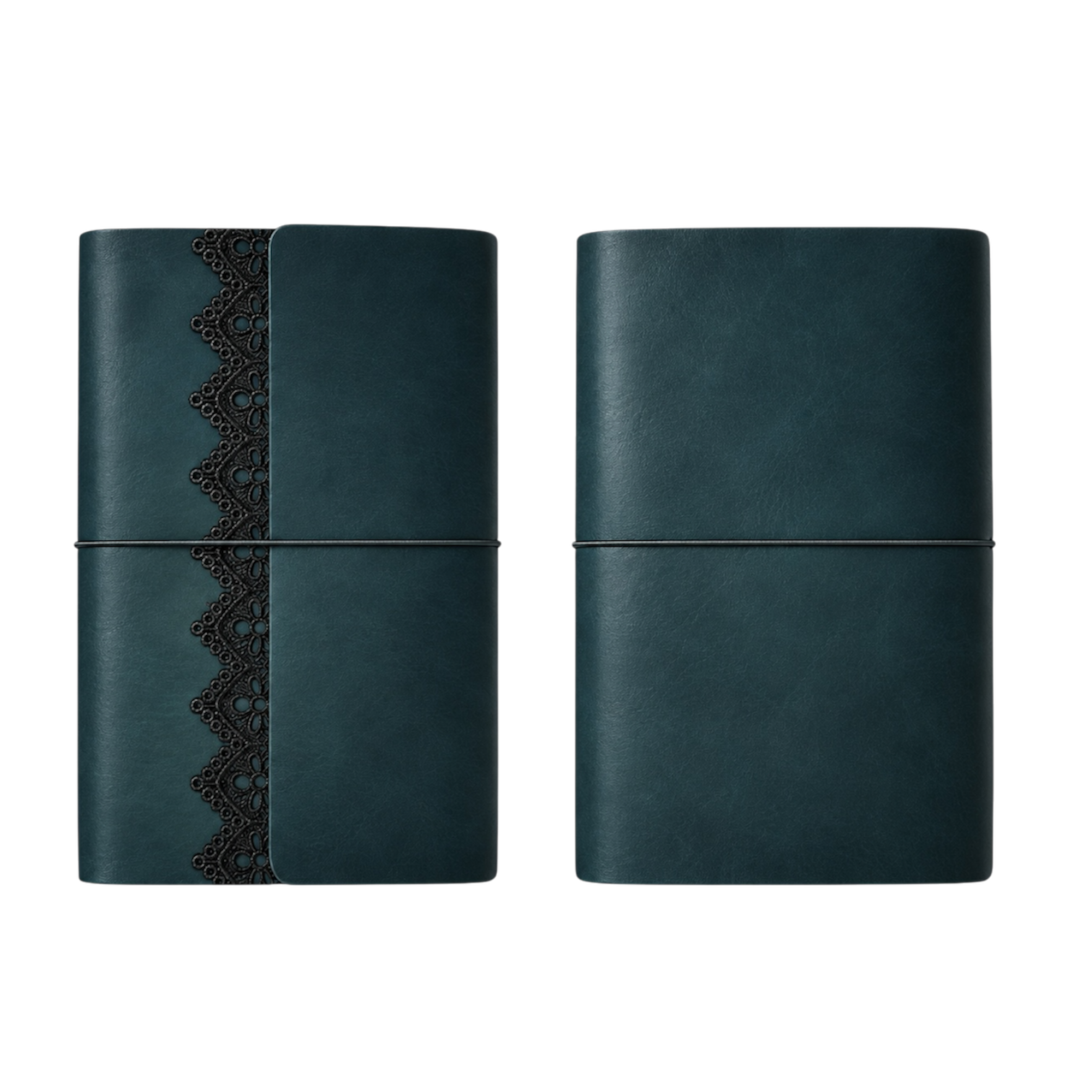 Poetic Trifold Leather Journal Petrol A5