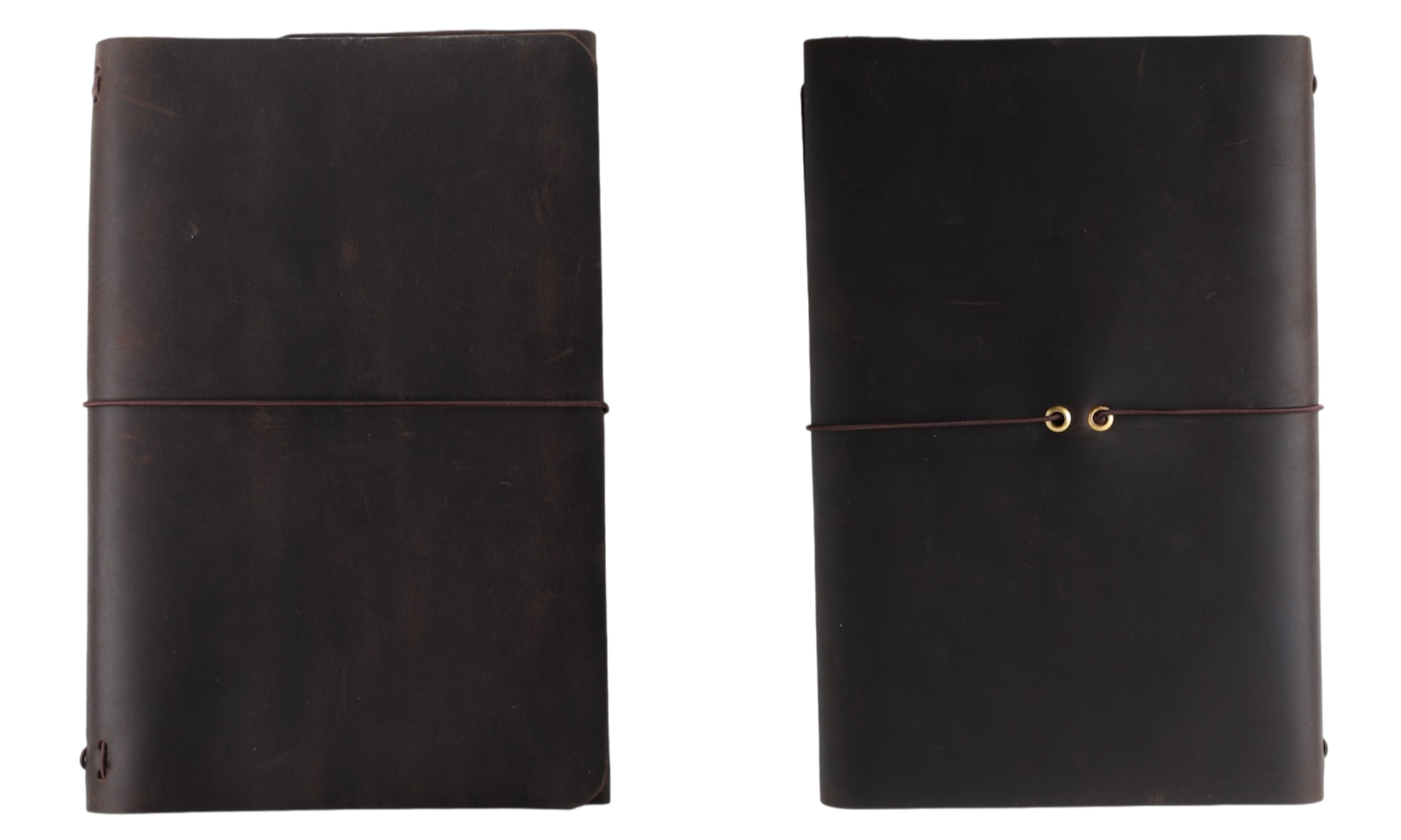 trifold leather journal brown a5