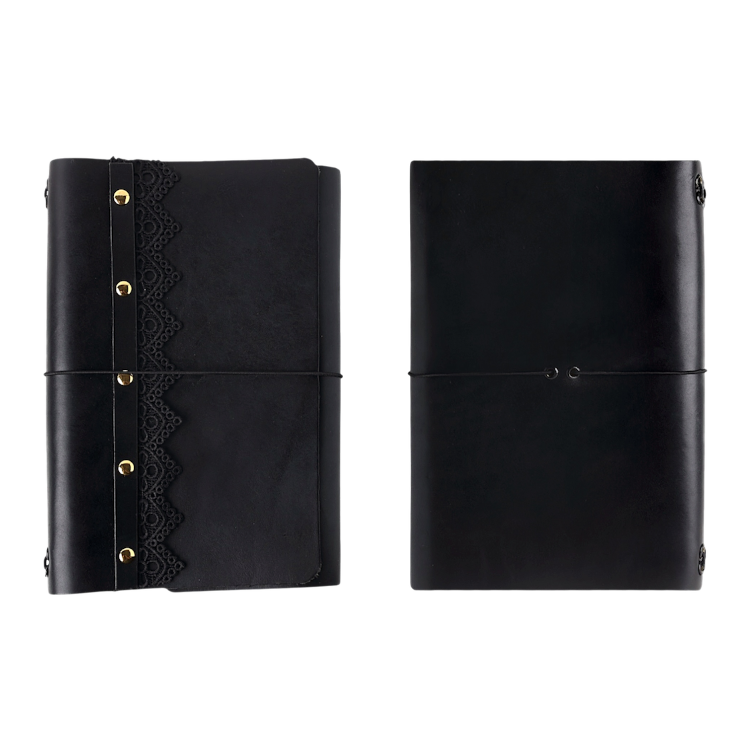 poetic trifold leather journal black a5 SOLD