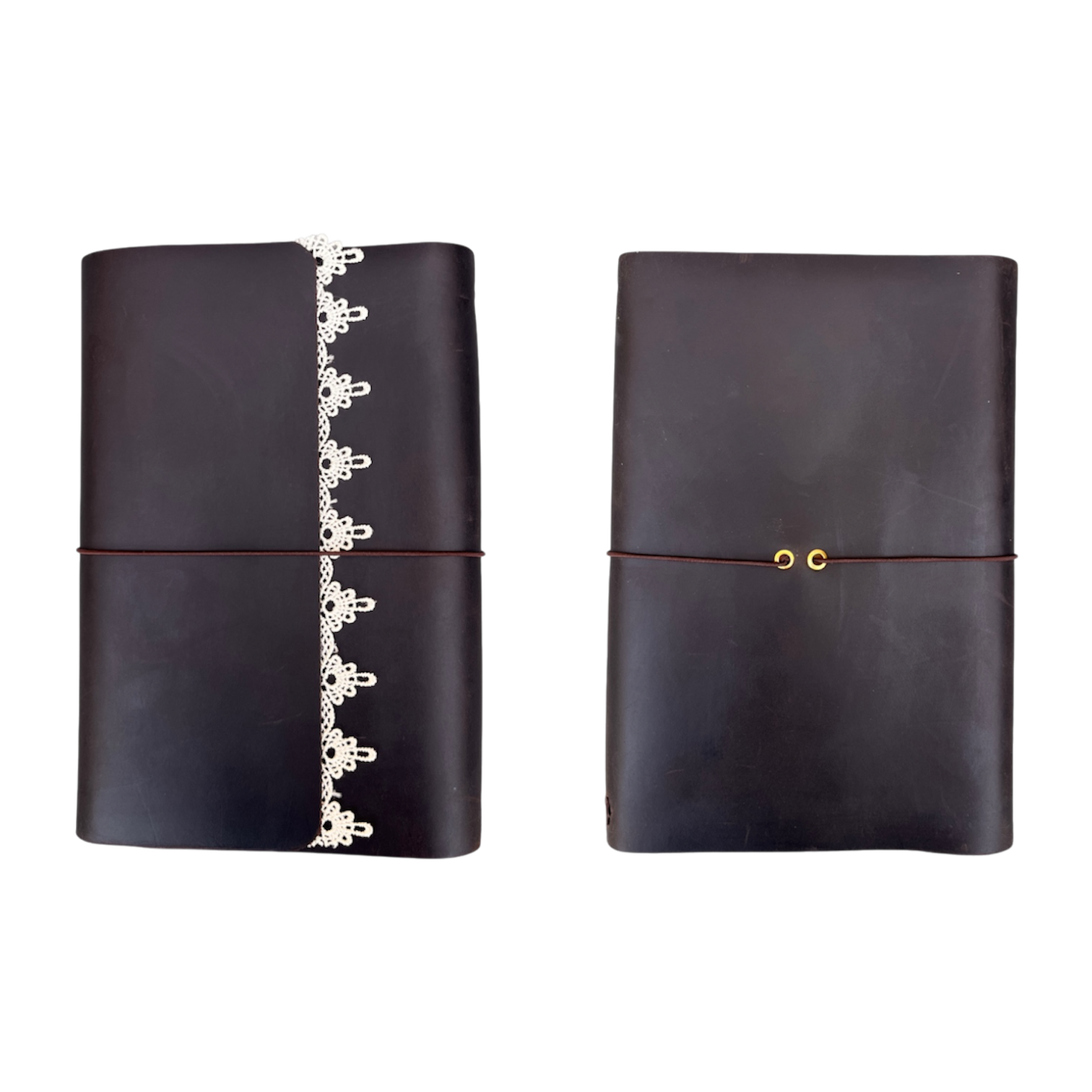 Poetic Trifold Leather Journal Brown A5