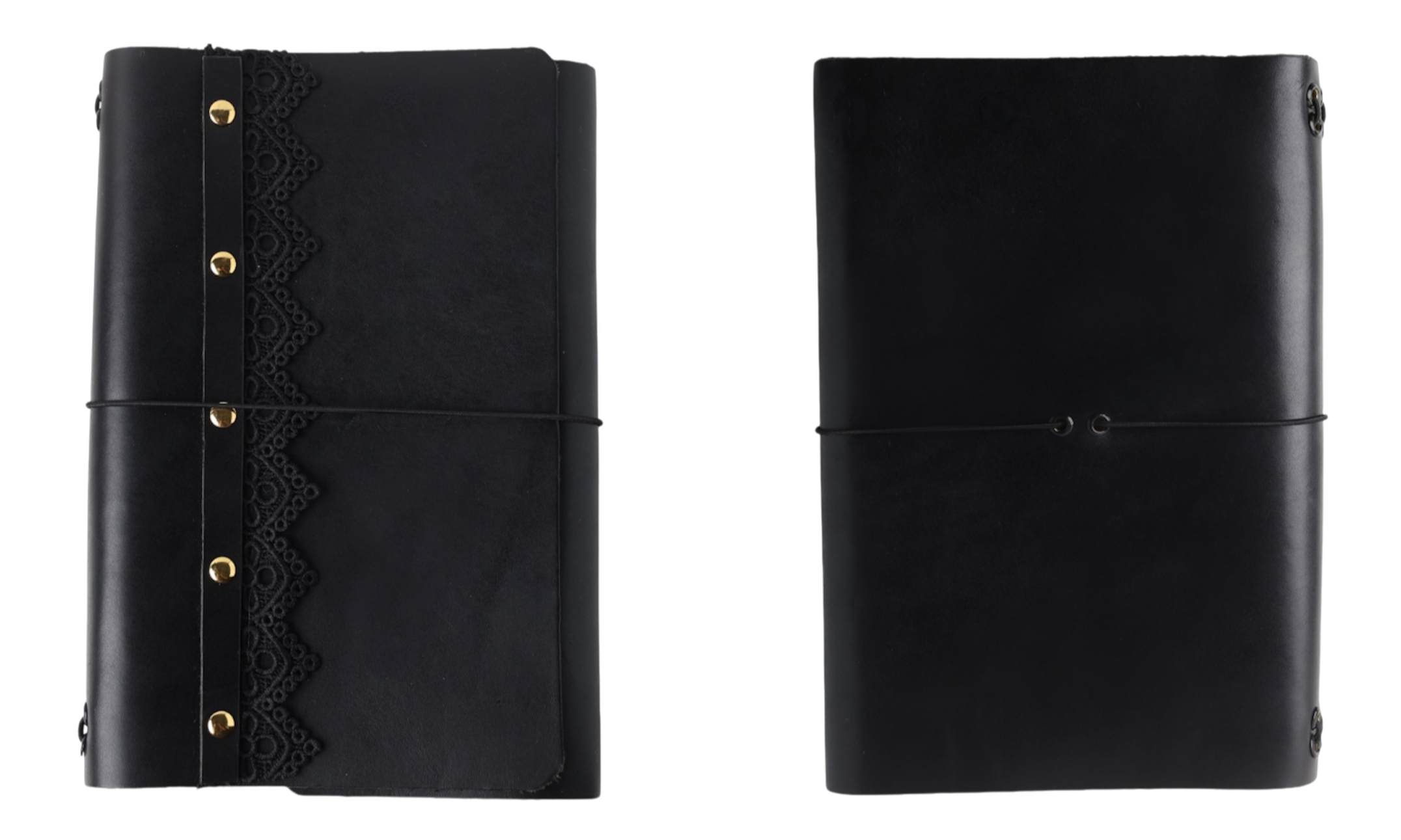 poetic trifold leather journal black a5