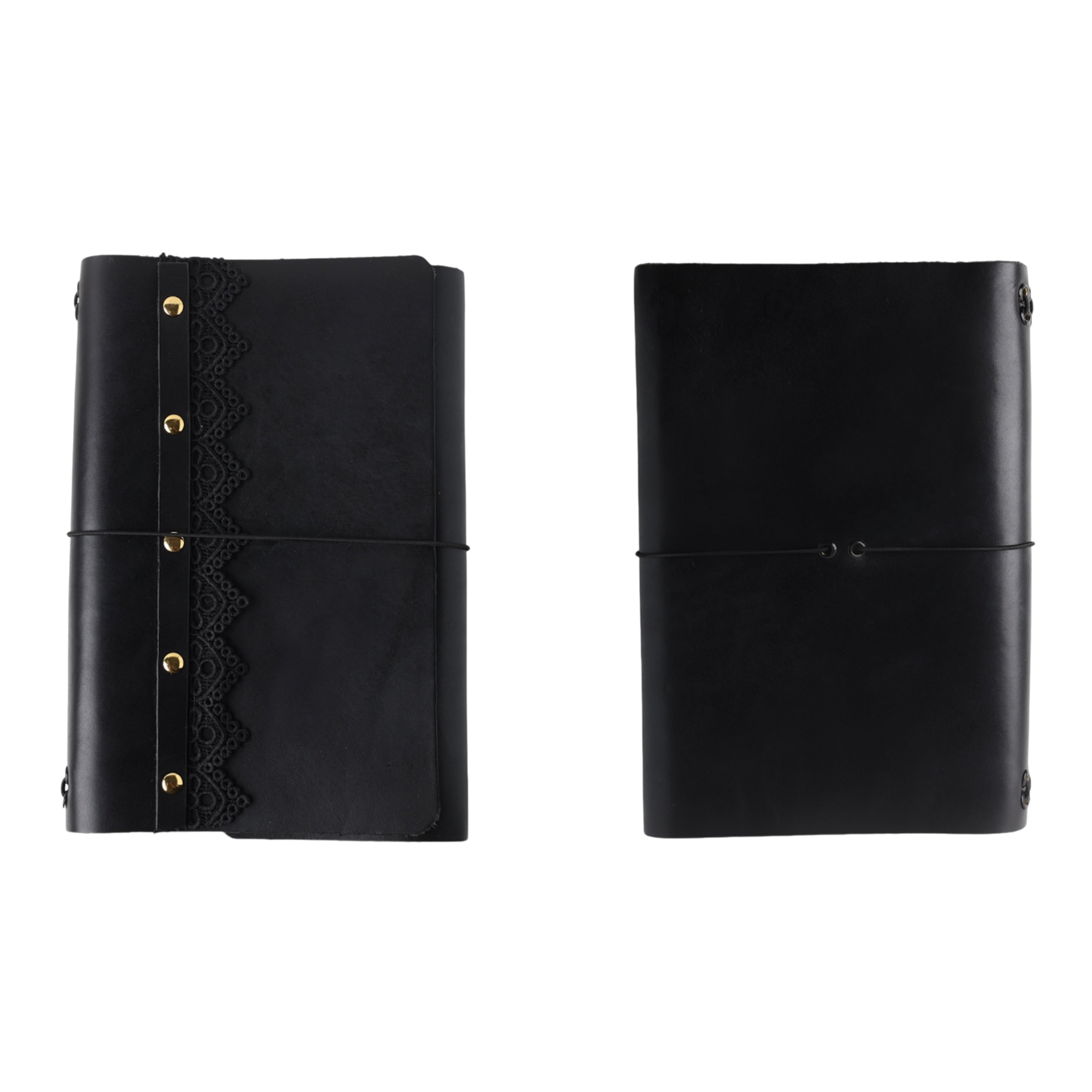 poetic trifold leather journal black a5