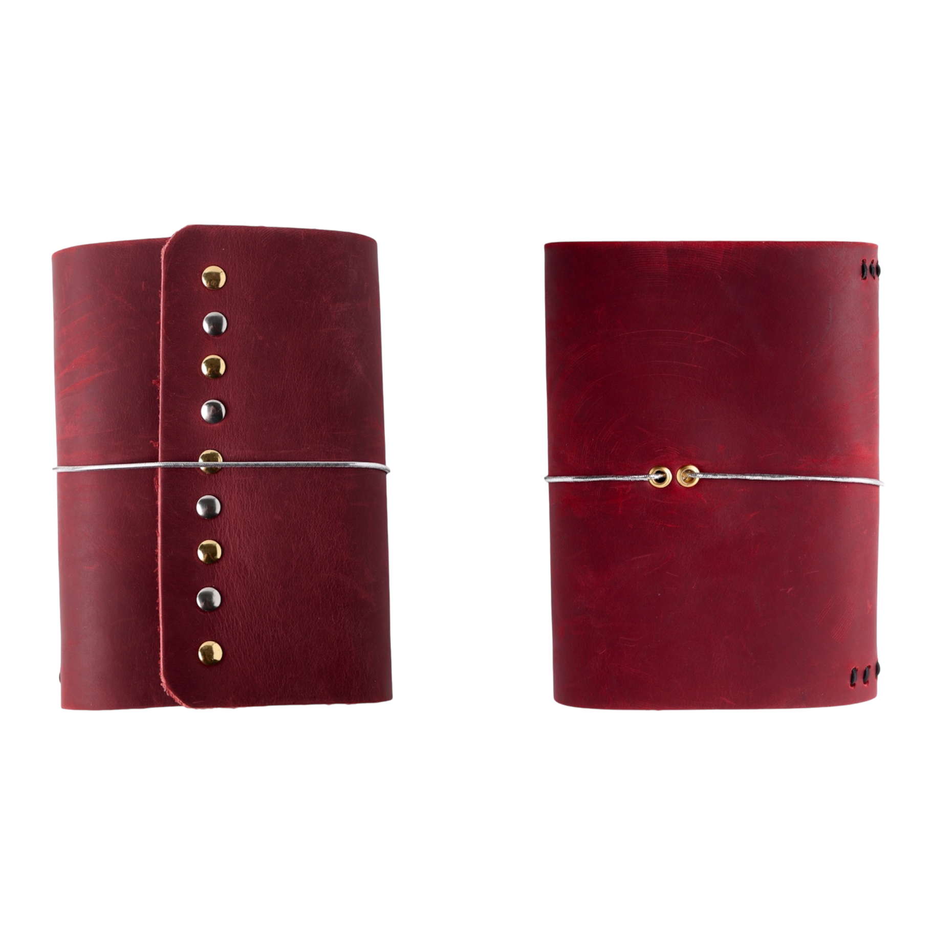 statement trifold leather journal red a6