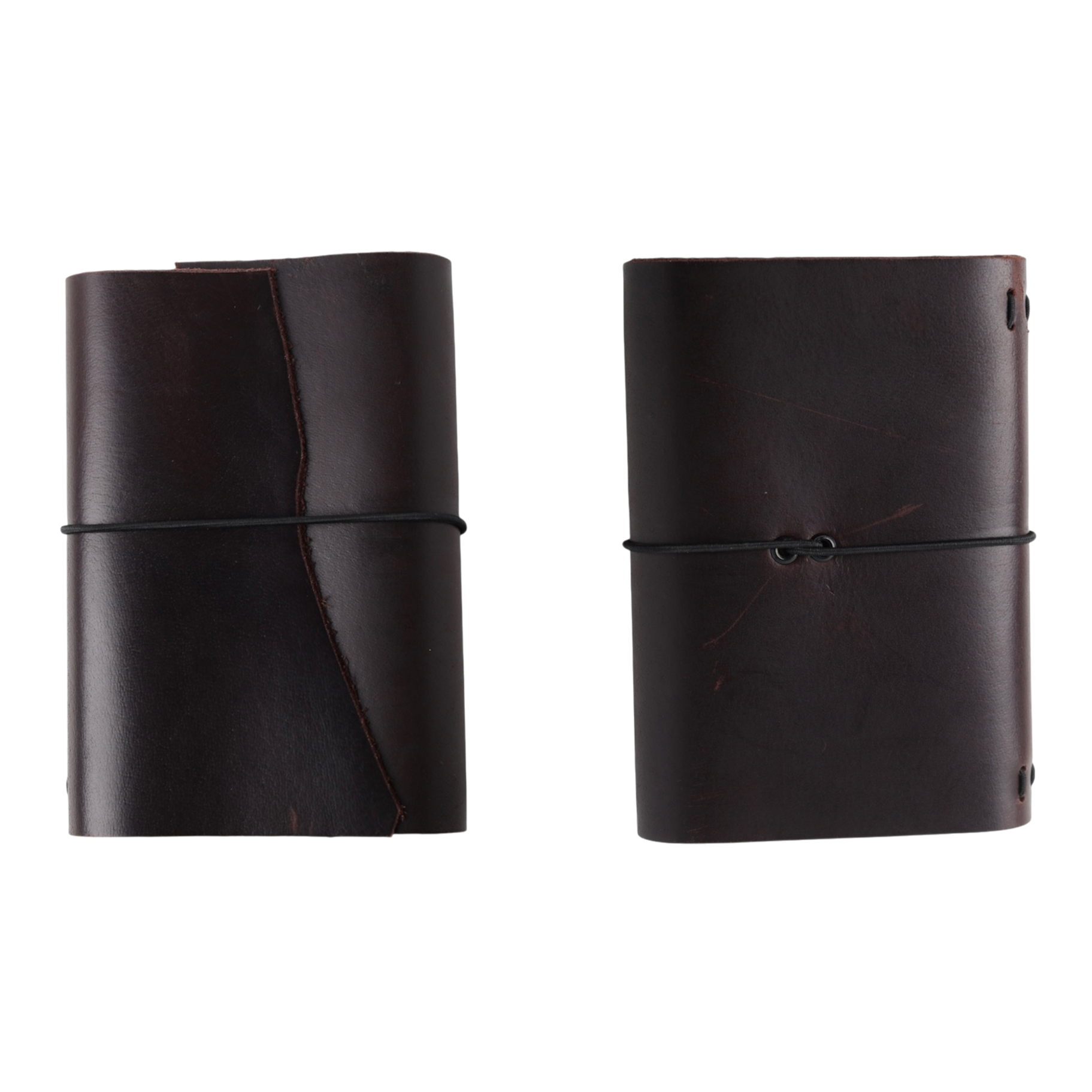 rustic trifold leather journal dark brown a6